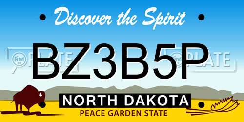 BZ3B5P North Dakota License Plate