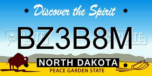 BZ3B8M North Dakota License Plate