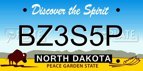 BZ3S5P North Dakota License Plate