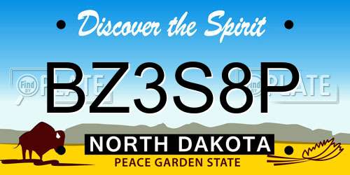 BZ3S8P North Dakota License Plate