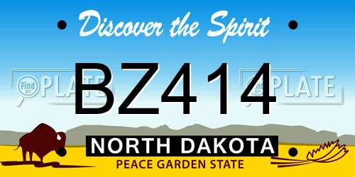 BZ414 North Dakota License Plate