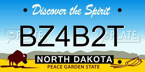 BZ4B2T North Dakota License Plate