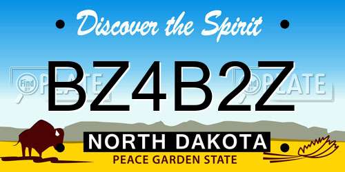 BZ4B2Z North Dakota License Plate