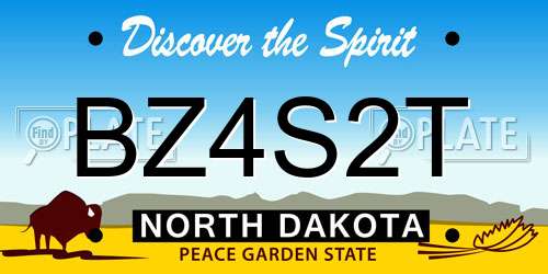 BZ4S2T North Dakota License Plate