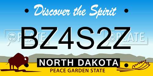 BZ4S2Z North Dakota License Plate