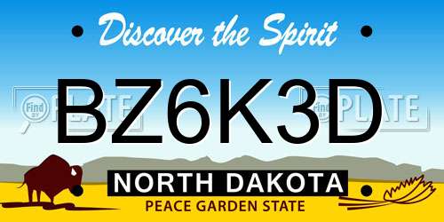 BZ6K3D North Dakota License Plate