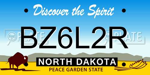 BZ6L2R North Dakota License Plate
