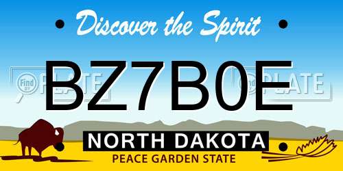 BZ7B0E North Dakota License Plate