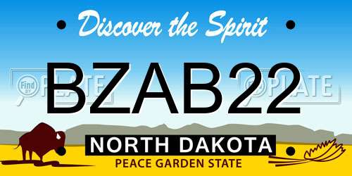BZAB22 North Dakota License Plate