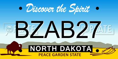 BZAB27 North Dakota License Plate