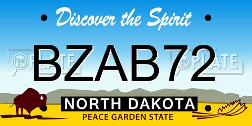 BZAB72 North Dakota License Plate