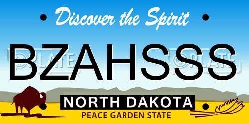BZAHSSS North Dakota License Plate