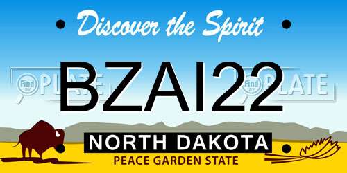 BZAI22 North Dakota License Plate