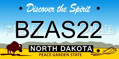 BZAS22 North Dakota License Plate
