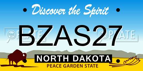 BZAS27 North Dakota License Plate
