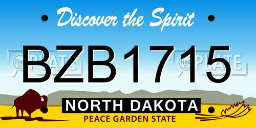 BZB1715 North Dakota License Plate