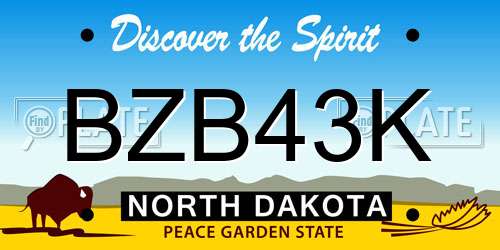BZB43K North Dakota License Plate