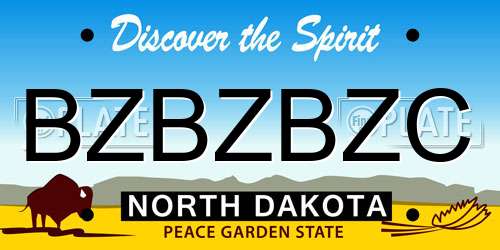 BZBZBZC North Dakota License Plate