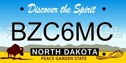BZC6MC North Dakota License Plate