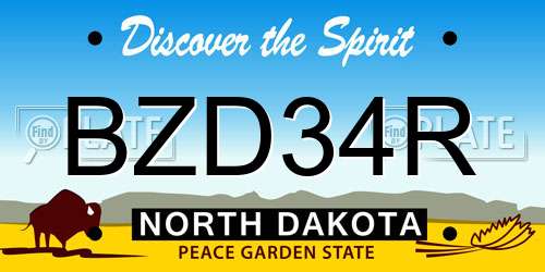 BZD34R North Dakota License Plate