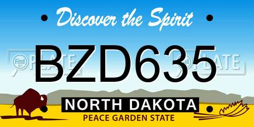 BZD635 North Dakota License Plate