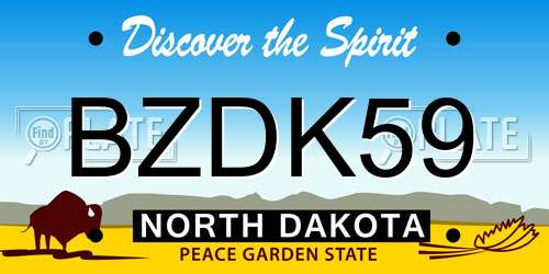 BZDK59 North Dakota License Plate