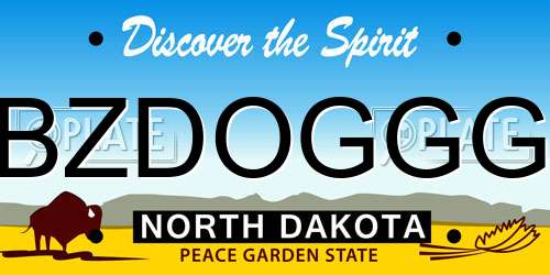 BZDOGGG North Dakota License Plate