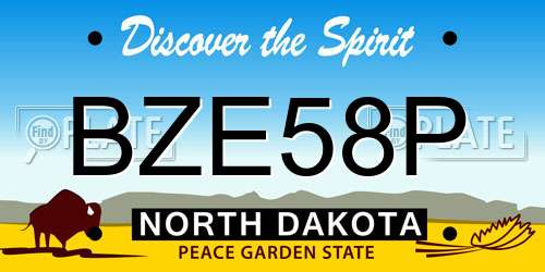 BZE58P North Dakota License Plate