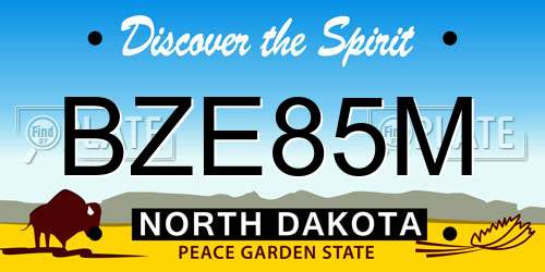 BZE85M North Dakota License Plate