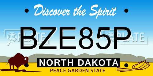 BZE85P North Dakota License Plate