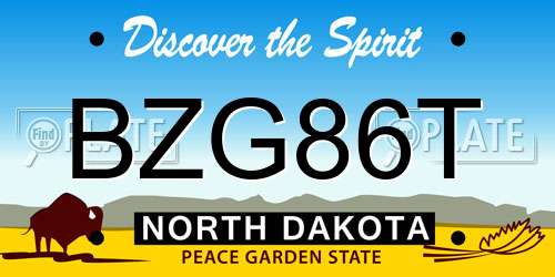 BZG86T North Dakota License Plate