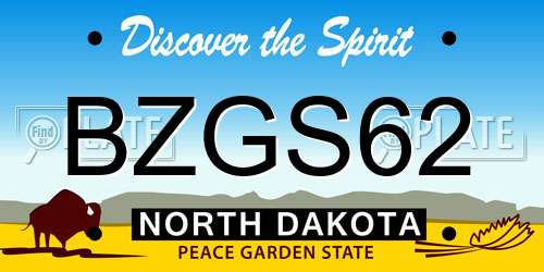 BZGS62 North Dakota License Plate