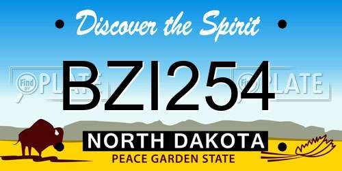 BZI254 North Dakota License Plate
