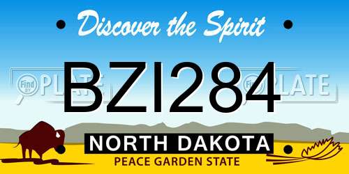 BZI284 North Dakota License Plate