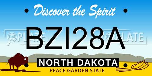 BZI28A North Dakota License Plate