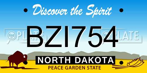BZI754 North Dakota License Plate