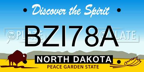 BZI78A North Dakota License Plate