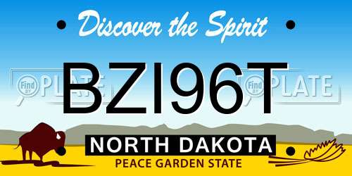 BZI96T North Dakota License Plate