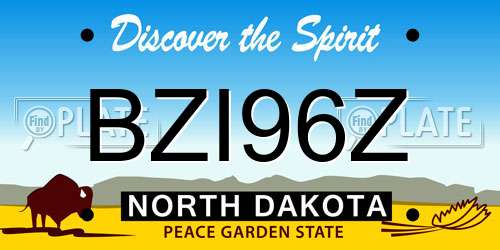 BZI96Z North Dakota License Plate