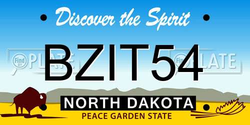 BZIT54 North Dakota License Plate