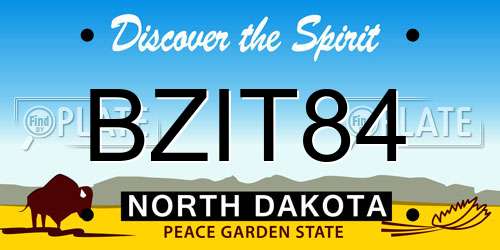 BZIT84 North Dakota License Plate