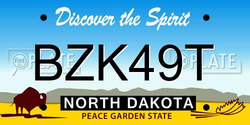 BZK49T North Dakota License Plate