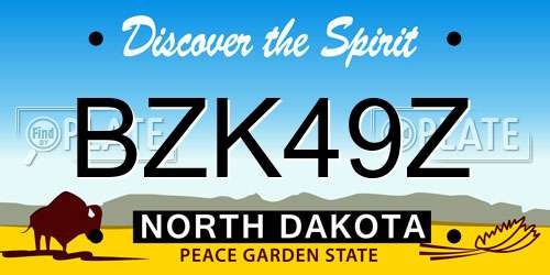 BZK49Z North Dakota License Plate