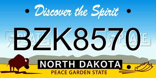 BZK8570 North Dakota License Plate