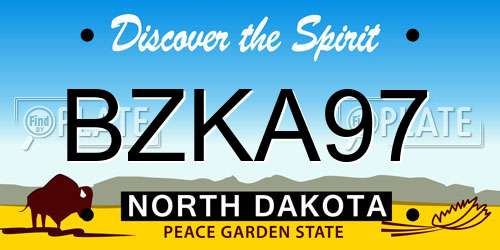 BZKA97 North Dakota License Plate