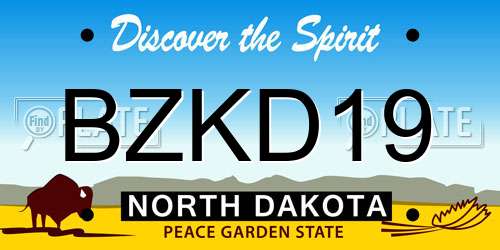 BZKD19 North Dakota License Plate