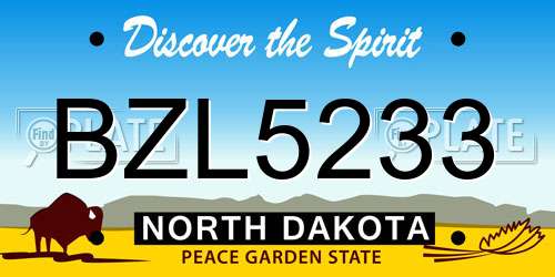 BZL5233 North Dakota License Plate