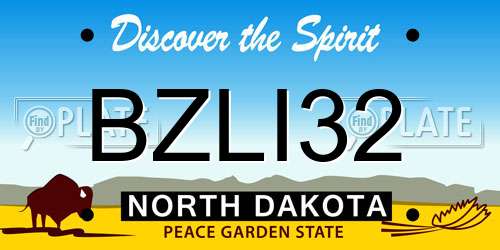 BZLI32 North Dakota License Plate