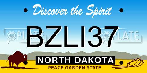 BZLI37 North Dakota License Plate