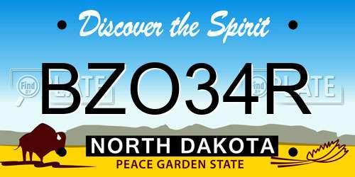 BZO34R North Dakota License Plate